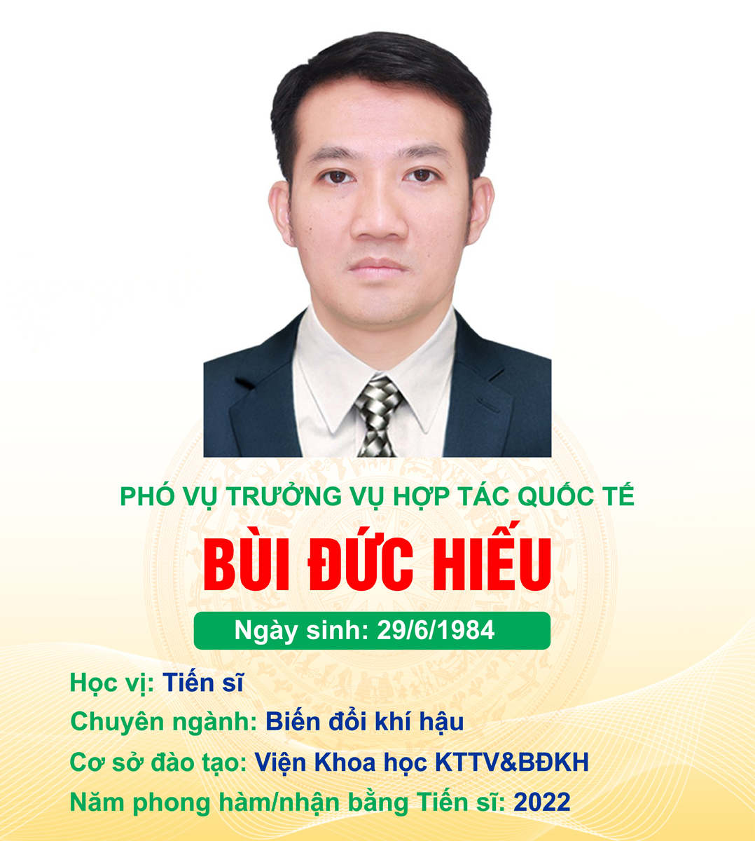Danh sách Tiến sĩ, Phó Giáo sư, Giáo sư của Bộ Tài nguyên và Môi trường