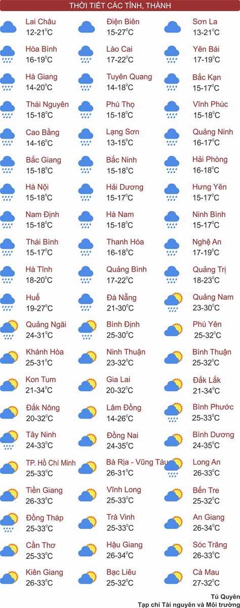 Thời tiết ngày 6/3: Không khí lạnh bao trùm, Bắc Bộ rét đậm kèm mưa