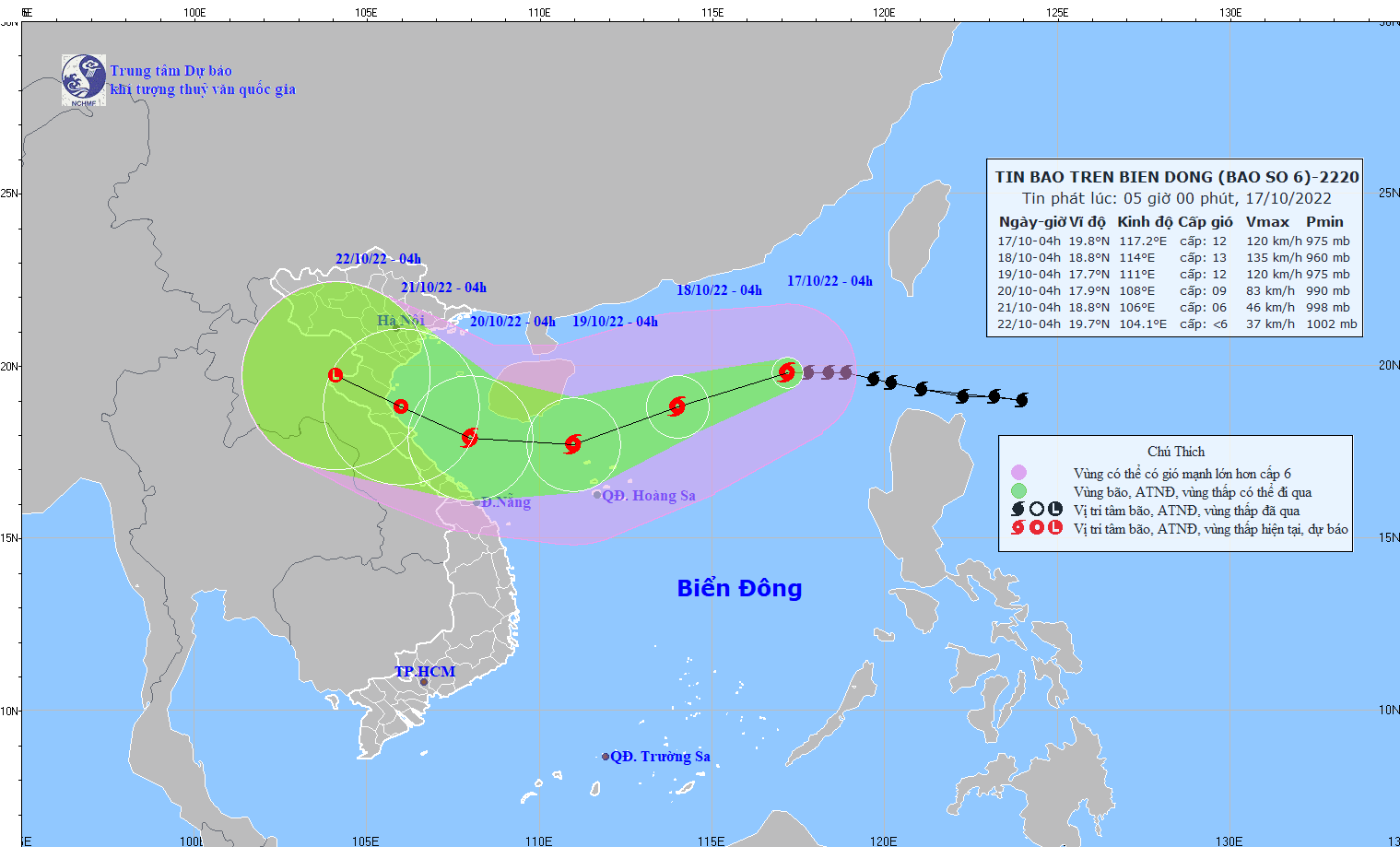 Thời tiết ngày 17/10: Không khí lạnh tăng cường, miền Bắc se lạnh. Bão số 6 vào biển Đông