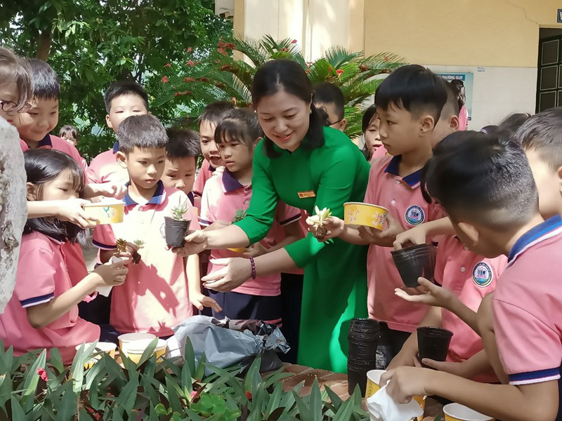Học sinh Lào Cai đổi gần 5 tấn phế liệu lấy cây xanh