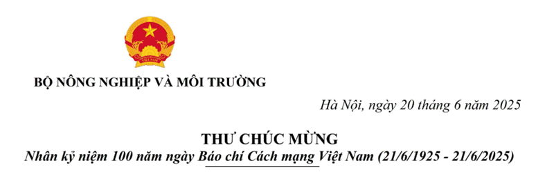 Thư chúc mừng của Bộ trưởng Đỗ Đức Duy nhân kỷ niệm 100 năm ngày Báo chí Cách mạng Việt Nam (21/6/1925 - 21/6/2025)