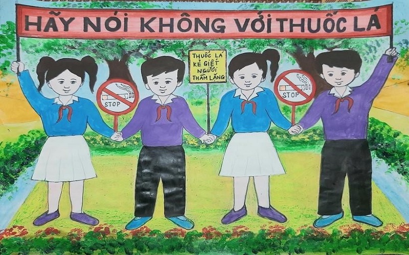 Học sinh Trường Trung học cơ sở - Trung học phổ thông Trần Quốc Tuấn:  Nói không với thuốc lá điện tử