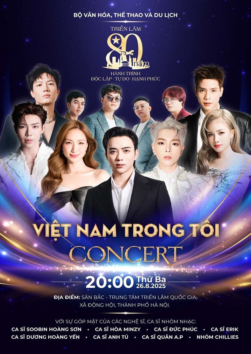Soobin Hoàng Sơn, Hòa Minzy và dàn sao khủng “đổ bộ” Concert “Việt Nam trong tôi”