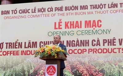 Đắk Lắk: Khai mạc hội chợ triển lãm về chuyên ngành cà phê và sản phẩm OCOP
