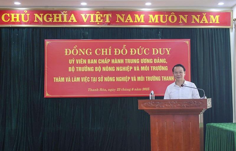 Bộ trưởng Đỗ Đức Duy: Phát huy thế mạnh nông nghiệp Thanh Hóa
