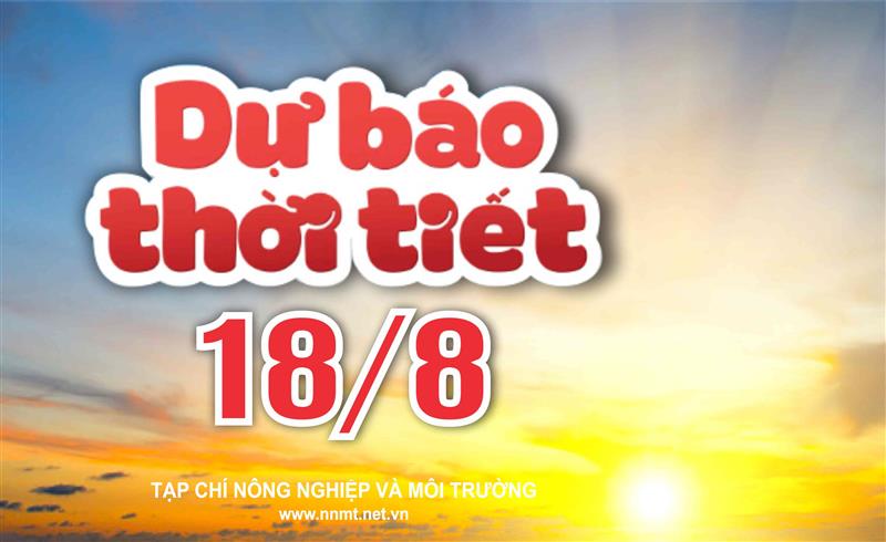 Thời tiết ngày 18/8: Phía Đông Bắc Bộ và Thanh Hóa cục bộ mưa rất to