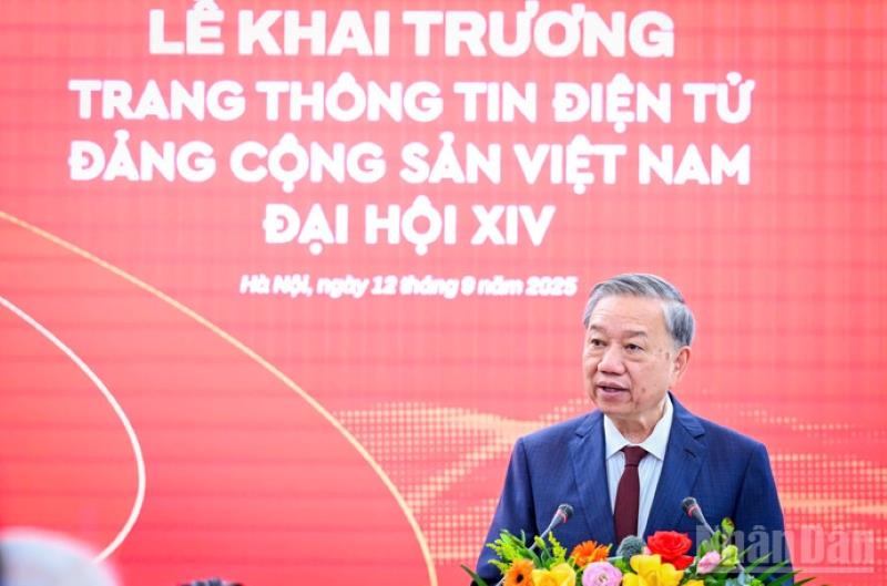 Tổng Bí thư Tô Lâm khai trương Trang thông tin điện tử “Đảng Cộng sản Việt Nam - Đại hội XIV”