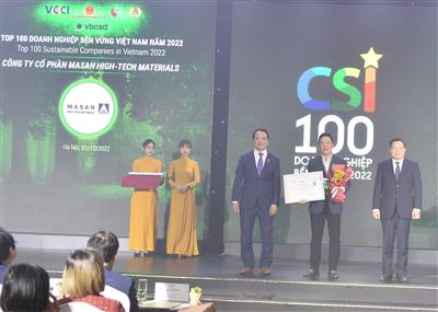 Masan High-Tech Materials 5 năm liên tiếp lọt Top 100 Doanh nghiệp bền vững Việt Nam