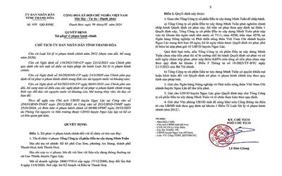 Thanh Hóa: Khai thác khoáng sản vượt mốc giới Tổng Công ty CP Đầu tư XD Minh Tuấn bị phạt 350.000.000 đồng