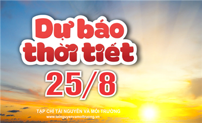 Thời tiết ngày 25/8: Nhiều khu vực có mưa dông vào chiều tối và đêm