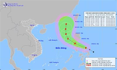 Thời tiết ngày 29/10: Bão số 7 (Nalgae) sắp vượt qua Philippines và tiến gần vào Biển Đông
