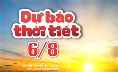 Thời tiết ngày 6/8: Bắc Bộ có mưa dông, Quảng Trị đến Khánh Hòa có nắng nóng