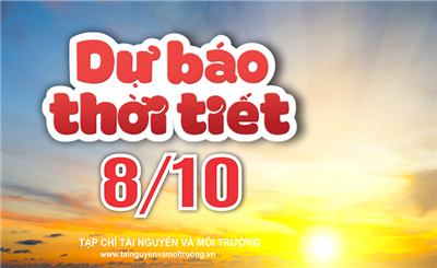 Thời tiết ngày 8/10: Khu vực Nghệ An đến Quảng Bình có mưa rào và dông