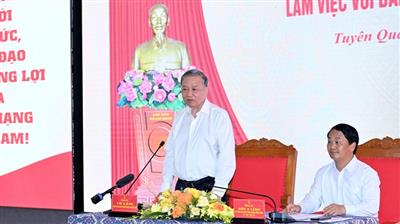 Tổng Bí thư Tô Lâm làm việc với Ban Thường vụ Tỉnh ủy Tuyên Quang